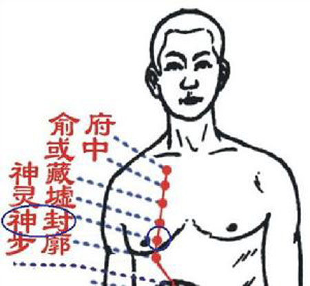 神封穴→治咳嗽、氣喘