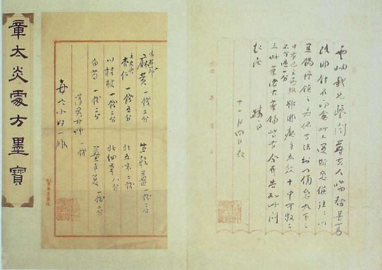 章太炎脈案及處方