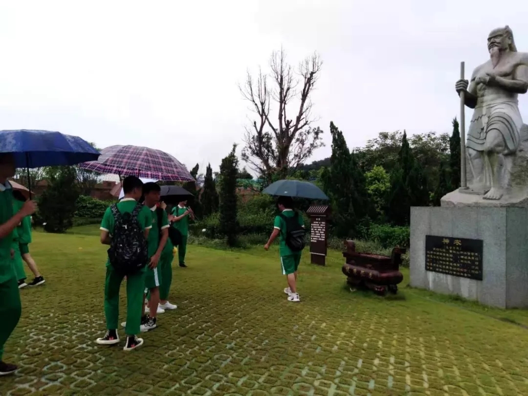 同學(xué)們在國醫(yī)園和百草園參觀、學(xué)習(xí)